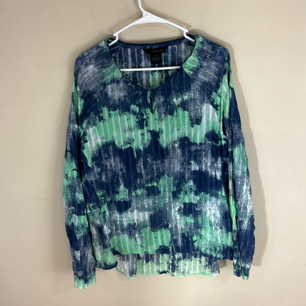 Calvin Klein Jeans Tye Dye Peasant Top Size Large